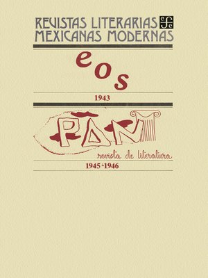 cover image of Eos, 1943-Pan. Revista de literatura, 1945-1946